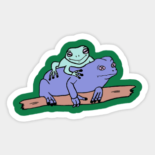 frogs green frog violet Sticker